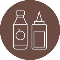 Sauce Line Circle Icon Design vector