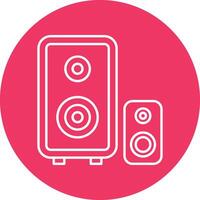 Sound Box Line Circle Icon Design vector