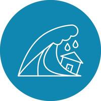 Tsunami Line Icon vector