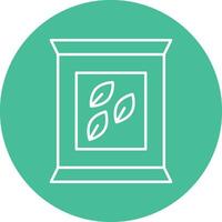Seed Bag Line Circle Icon Design vector