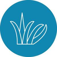 Grass Line Circle Icon Design vector
