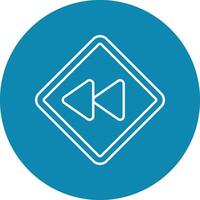 Backward Line Circle Icon Design vector