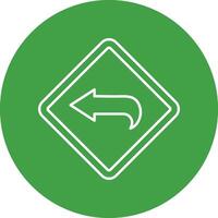 Curved Left Line Circle Icon Design vector