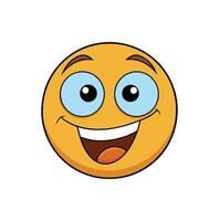 Cute Smiling Emoji With Open Eyes Isolated On White Background vector