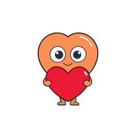 linda emojie con corazón aislado en blanco antecedentes vector