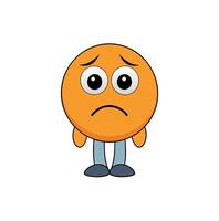 Cute Sad Emoji Isolated on White Background vector