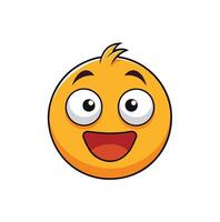 Cute Smiling Emoji With Open Eyes Isolated On White Background vector