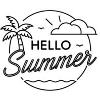 Hello Summer T Shirt Design Isolated on White Background vector