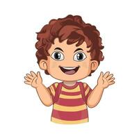 linda contento sonriente niño aislado en blanco vector