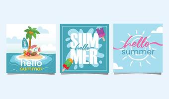 Summer background, post,posters, elements, summer background vector