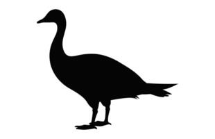 Goose Silhouette black Clipart, Goose Walking Silhouette vector