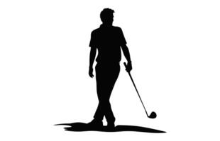 golfista silueta negro clipart vector