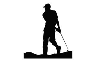 Golfer Silhouette black Clipart vector