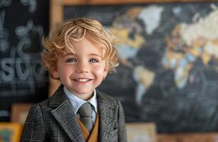 Young Boy in Suit and Tie photo