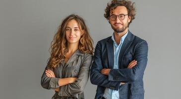 Man and Woman Standing Together photo