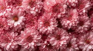 Large Group of Pink Flowers With Yellow Centers photo