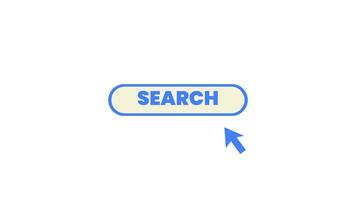 search bar on click with pointer, 4k animation alpha channel video