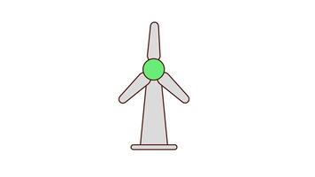 windmill, wind power, environmentally friendly, 4k animation, alpha channel video