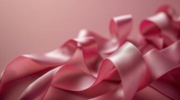 Pink Satin Ribbon Closeup Image photo