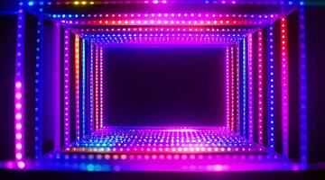 Background animation frame design with neon light effect, generated ai video