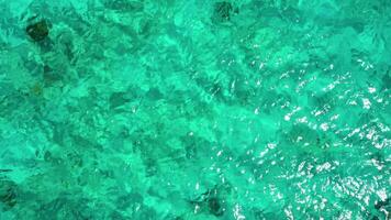 Aerial view over beaches of an island in the Caribbean video