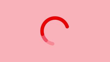 Circle Loading icon loop out animation with bright background.Red and pink circle loading loop out animation. video