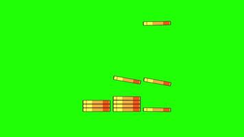 Animated of stacks of gold coins dollar, with alpha channel. Green screen. Business for finance, banking, stock market, and economic. video