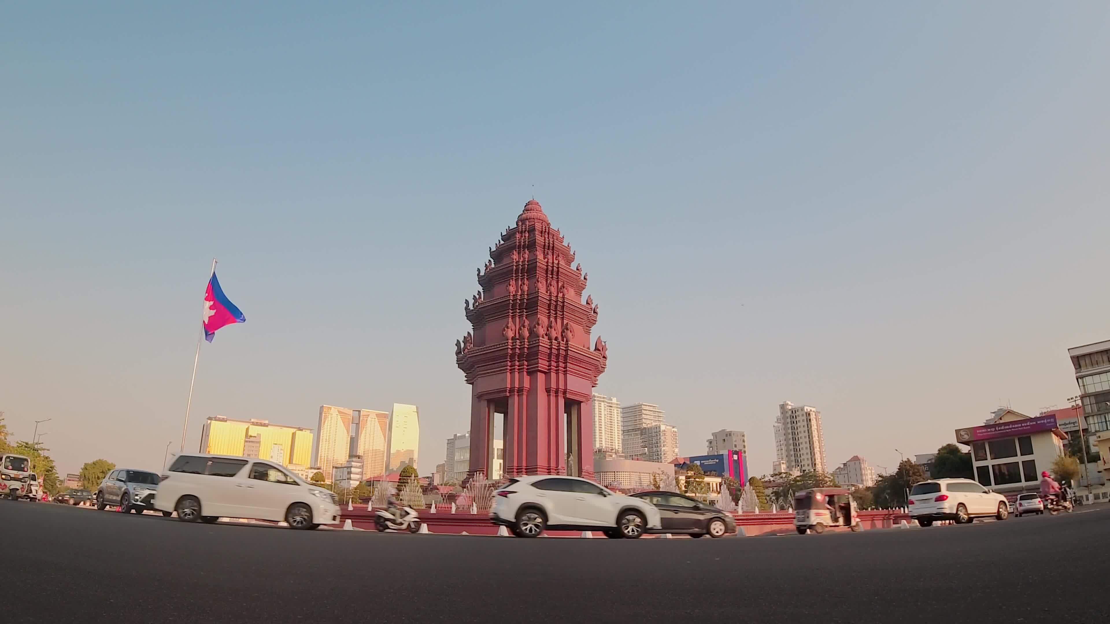 Phnom Penh, Cambodia 16th march, 2024 zoom in time lapse of the