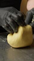 Hand Making The Tradition Dough Of Homemade Pasta At Metallic Table video