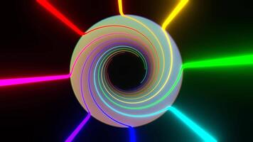 Rainbow Rotating Spiral Lines Background VJ Loop in 4K video