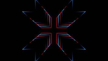 Red and Blue Neon Arrows Background VJ Loop in 4K video