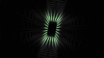 Blue and Yellow Neon Light Squares in Grille Tunnel Background VJ Loop in 4K video