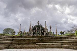 entrance to the borromean botanical gardens in isola bella on lake Maggiore with the view of the amphitheater photo