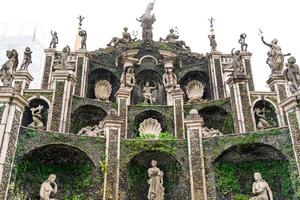 entrance to the borromean botanical gardens in isola bella on lake Maggiore with the view of the amphitheater photo