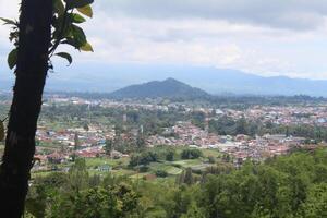 beautiful view with mountains and trees photo