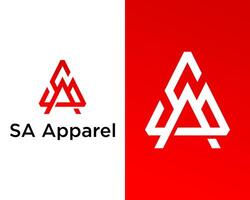 Letter SA monogram simple triangle shape logo design. vector