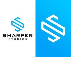 SS monogram letter logo design in geometric hexagon. vector