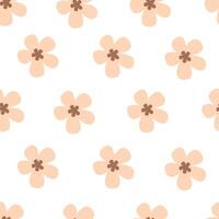 seamless pattern with cartoon flowers. vector