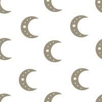 seamless pattern with cartoon moon, decor elements. vector