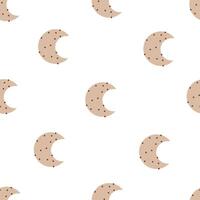seamless pattern with cartoon moon, decor elements. vector