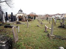 Jewish cemetery tombstone panorama photo