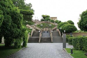 Melk, Austria - May 21 2024 Stift Melk Abbey Garden in Austria, Europe photo