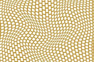 simple abstract white color square wavy distort pattern on metal gold color background vector