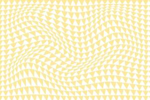 simple abstract white color geometric rectangle wavy distort pattern on metal lite gold cream color background a yellow and white pattern with triangles in yellow vector