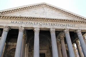 Front of Pantheon in Rome, Italy photo