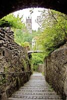 Old stairs in castle at outdoor photo