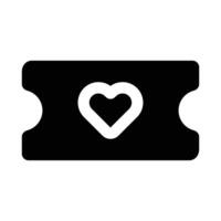 Simple Ticket glyph icon. The icon can be used for websites, print templates, presentation templates, illustrations, etc vector