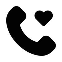 Simple Love Call glyph icon. The icon can be used for websites, print templates, presentation templates, illustrations, etc vector