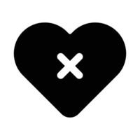 Simple Broken Heart glyph icon. The icon can be used for websites, print templates, presentation templates, illustrations, etc vector