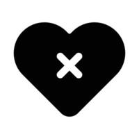 Simple Broken Heart glyph icon. The icon can be used for websites, print templates, presentation templates, illustrations, etc vector